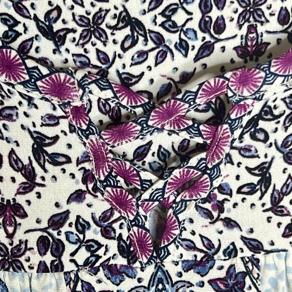 Style & Co Paisley Boho Top Sz Large Long Sleeves Bottom And Sleeve Ruffle - Picture 6 of 8